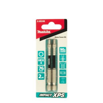 Makita XPS Hex4 x 75mm Insert Bit 2 Pack