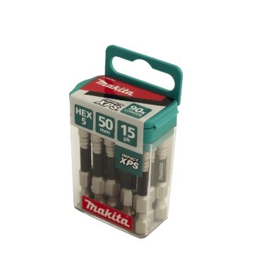 Makita XPS Hex5 x 50mm Insert Bit 15 Pack