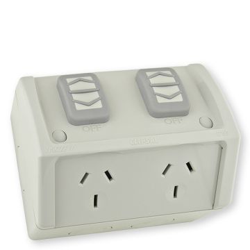 Clipsal Twin GPO Weatherproof Socket
