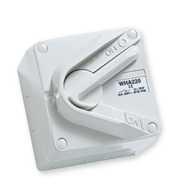 20A 250VAC Clipsal Surface Switch 1G Double Pole Isolator