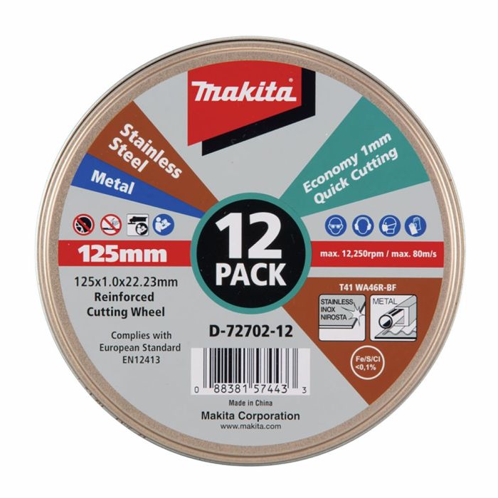 Makita 125 x 22.23mm Inox Cutting Disc 12 Pack main product photo
