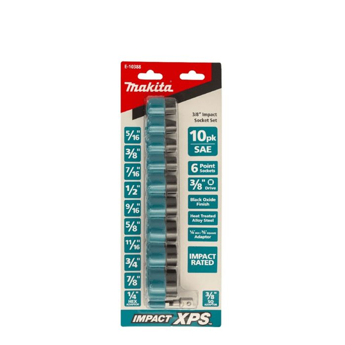 Makita XPS 3/8 Sae Impact Socket Set 10 Piece main product photo