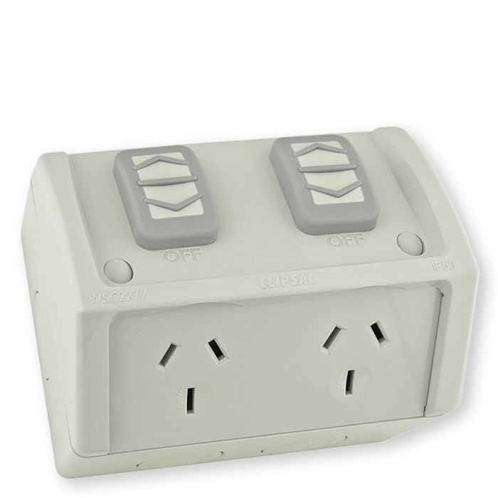 Clipsal Twin GPO Weatherproof Socket main product photo